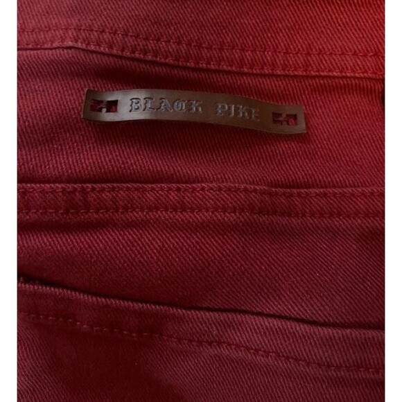 Black Pike Men's Jeans 30x32  Burnt Orange Embroidered Goth Punk Halloween - Picture 8 of 12